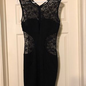Black Lace Dress Cut out Dress